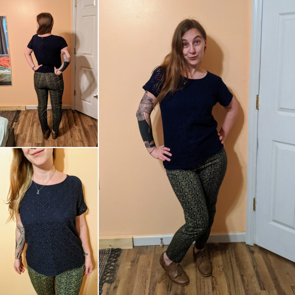 crochet top & jeans