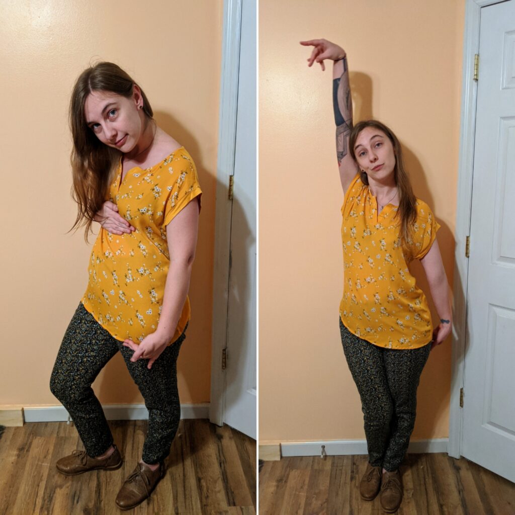 yellow top & jeans