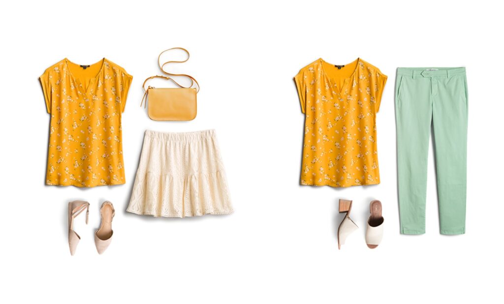 yellow top outfit suggestions from the stylist